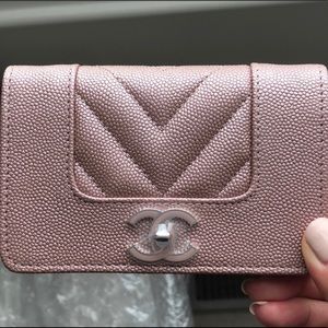 ❌SOLD❌ Chanel Pink Mademoiselle Card Holder Wallet